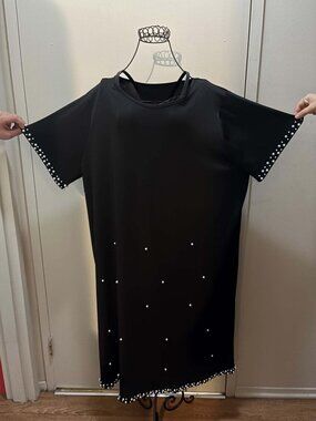 Shein Curves - Black Dress White Pearls - Size 4X - For the Party - 20$